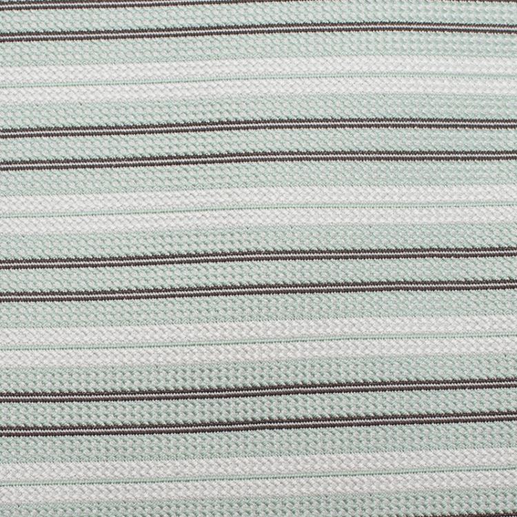 Pre Owned Ermenegildo Zegna Sea Green White and Brown Textured Striped Silk Tie