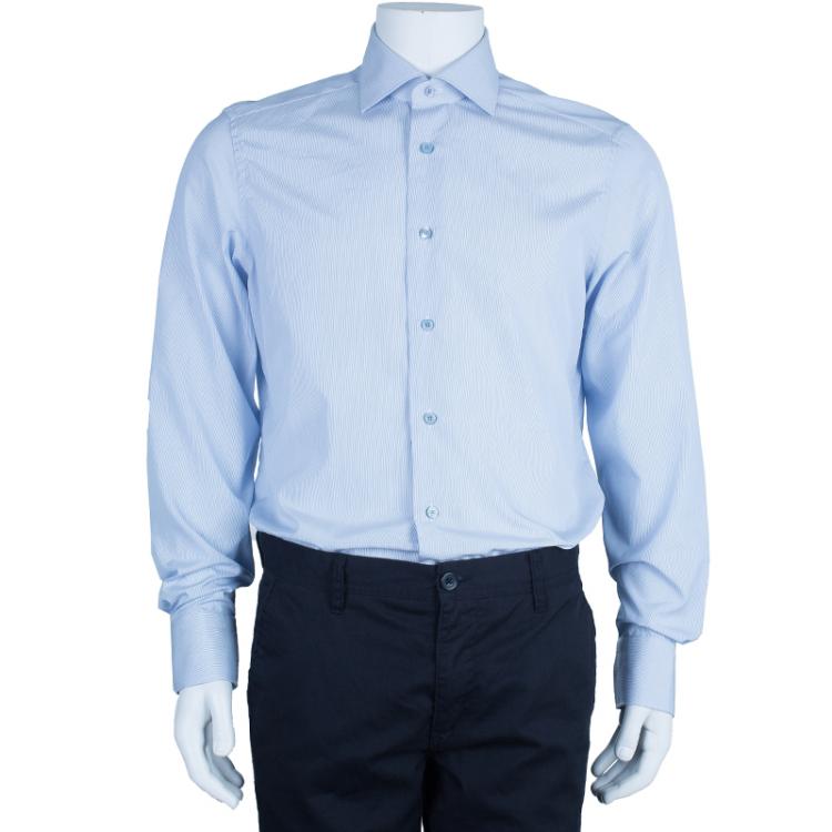 Pre Owned Ermenegildo Zegna Formal Pinstripe Shirt L