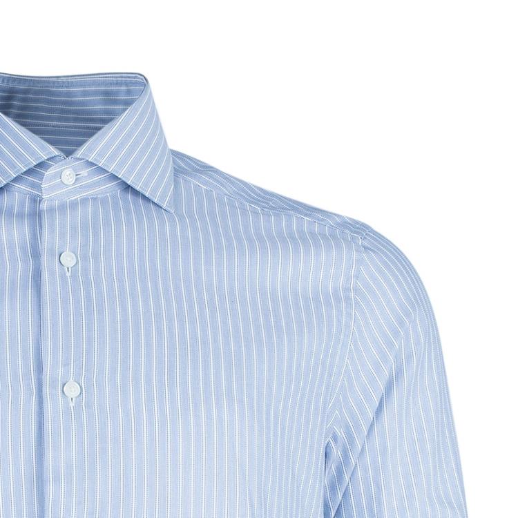 Pre Owned Ermenegildo Zegna Blue Pinstripe Formal Shirt L