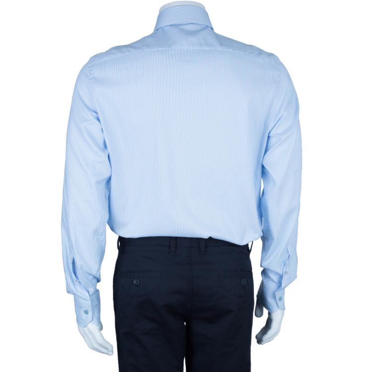 Pre Owned Ermenegildo Zegna Pinstripe Formal Shirt L