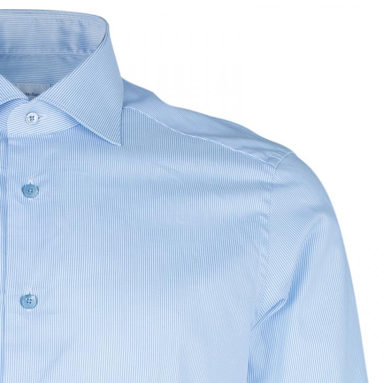 Pre Owned Ermenegildo Zegna Pinstripe Formal Shirt L
