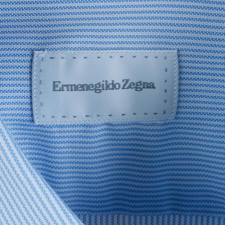 Pre Owned Ermenegildo Zegna Pinstripe Formal Shirt L
