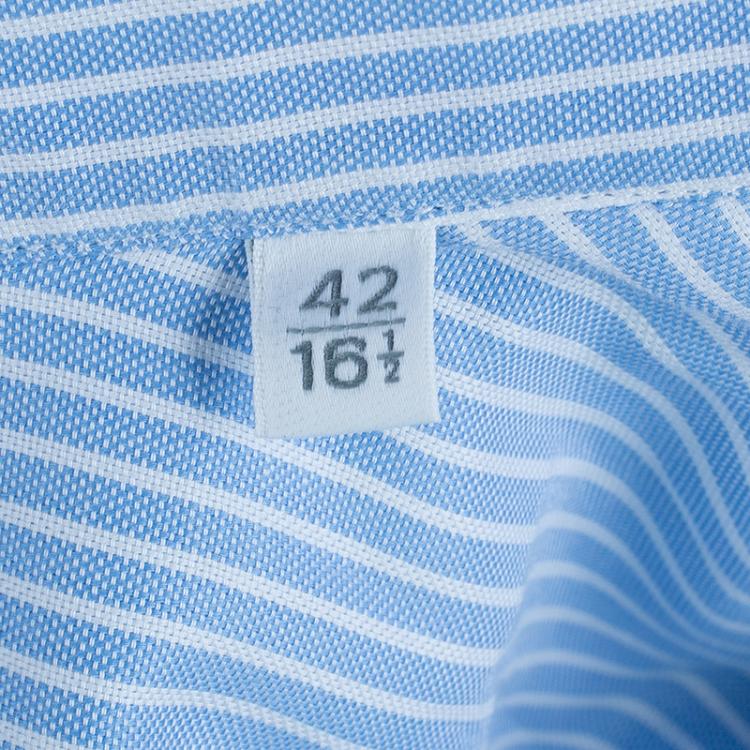 Pre Owned Ermenegildo Zegna Blue Striped Shirt L
