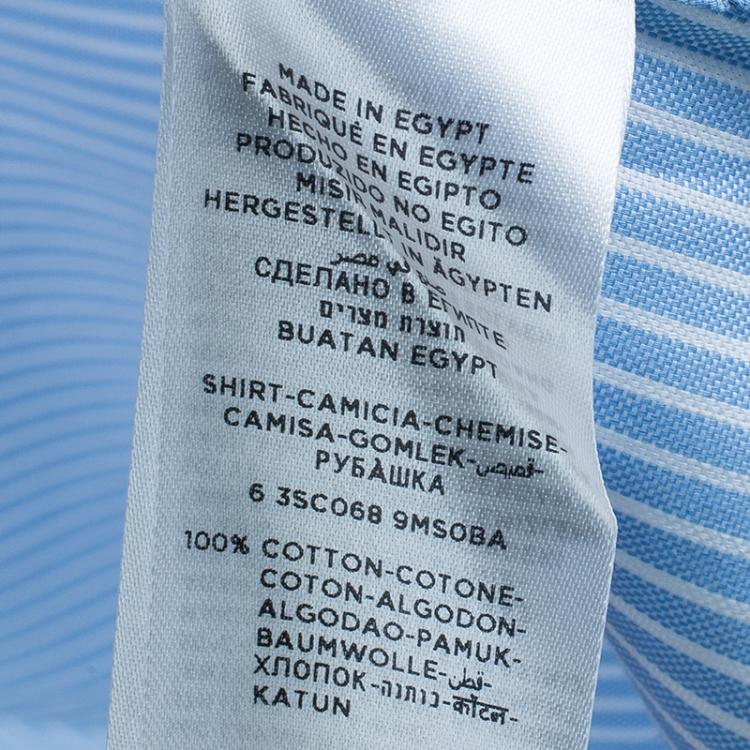 Pre Owned Ermenegildo Zegna Blue Striped Shirt L