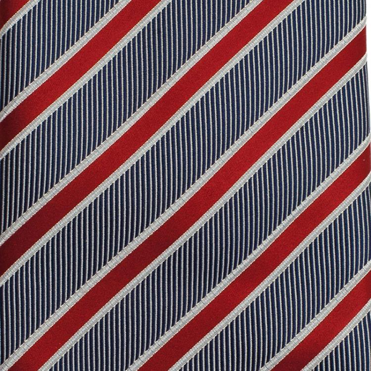 مملوكة مسبقًا Ermenegildo Zegna Blue and Red Striped Tie