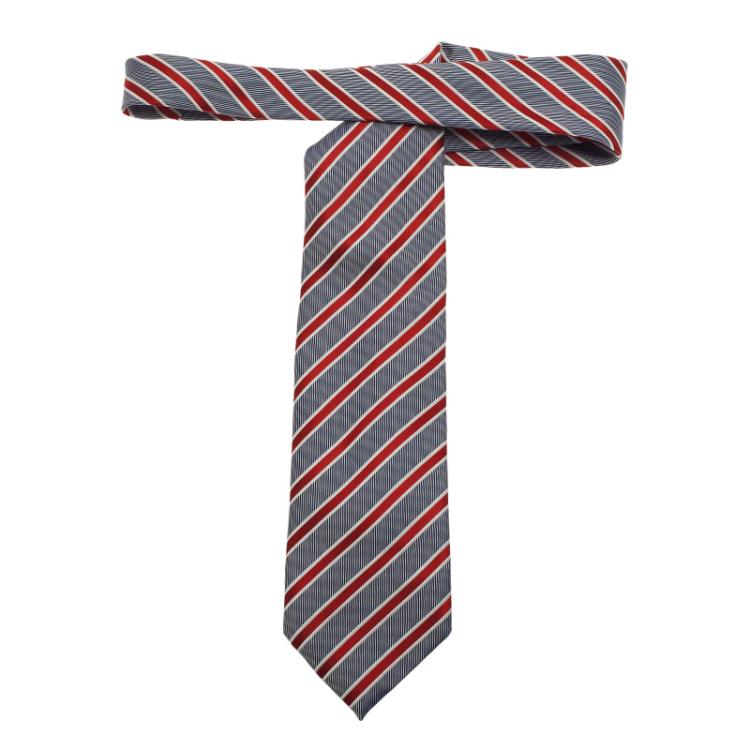 مملوكة مسبقًا Ermenegildo Zegna Blue and Red Striped Tie