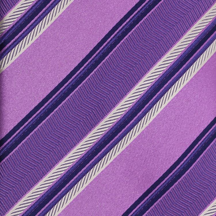 Pre Owned Ermenegildo Zegna Purple Silk Striped Tie