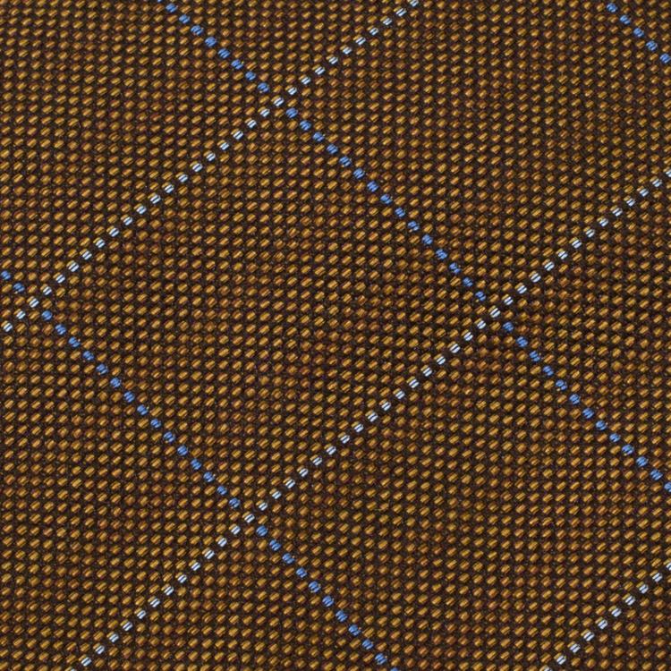 Pre Owned Ermenegildo Zegna Brown Diamond Print Silk Tie
