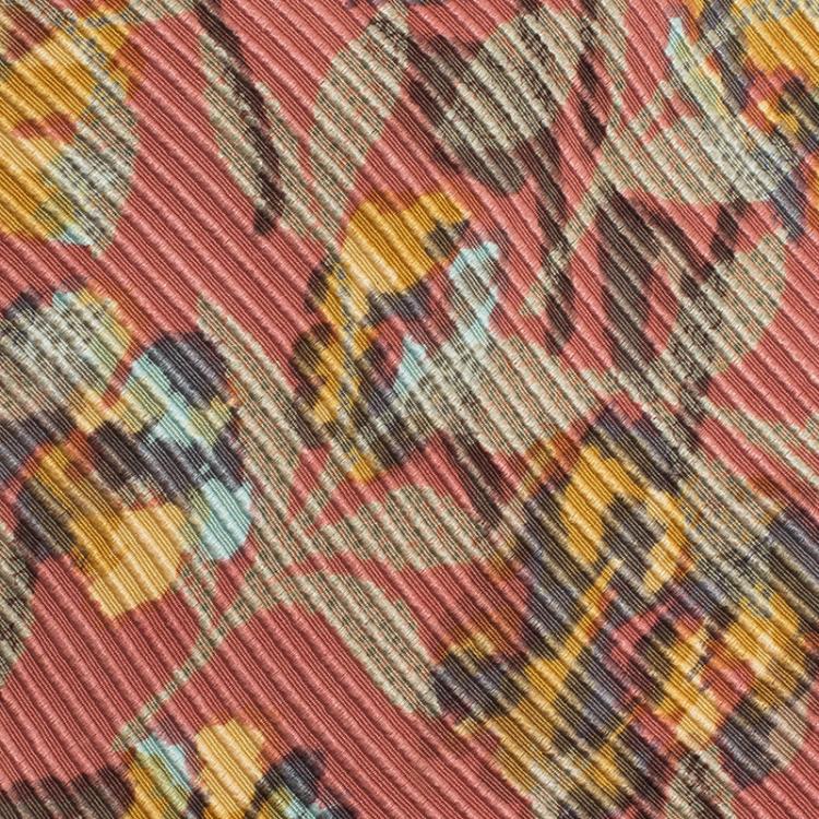 Pre Owned Ermenegildo Zegna Pink and Grey Floral Print Silk Tie