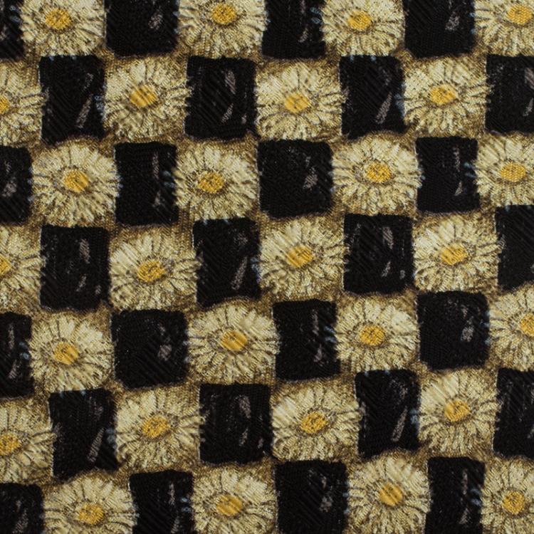 Ermenegildo Zegna 100% Silk Tie newest Floral Brown, Gold and Black