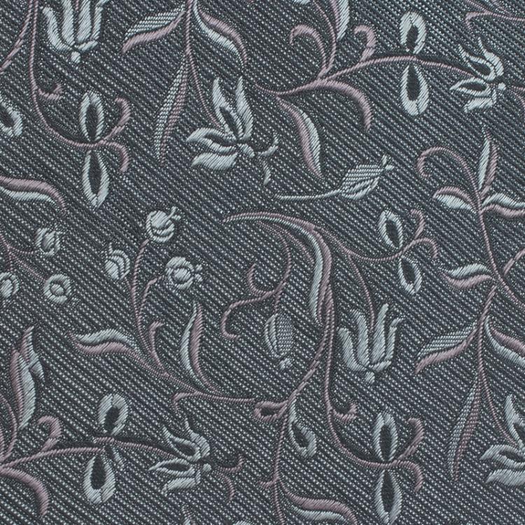 Pre Owned Ermenegildo Zegna Grey and Pink Floral Print Silk Tie