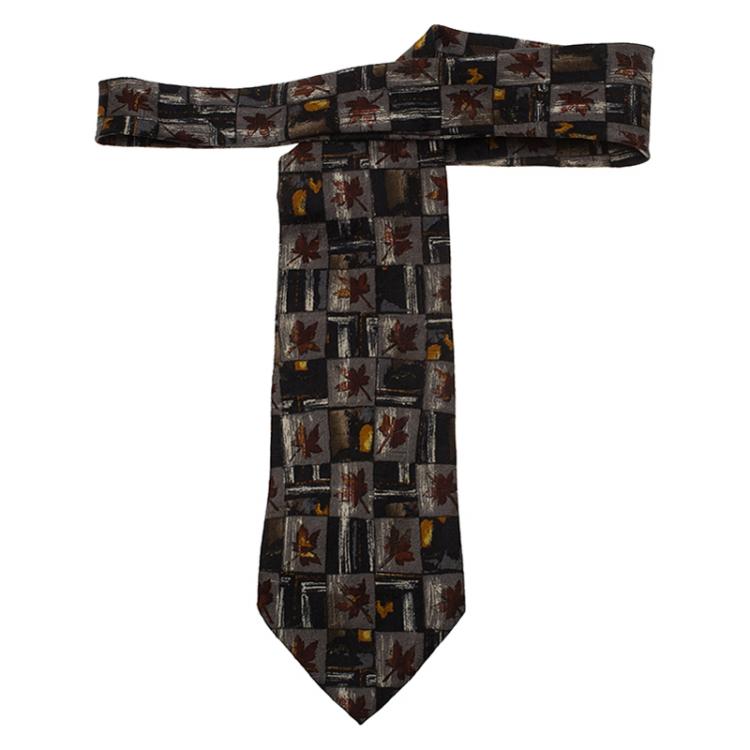 مملوكة مسبقًا Ermenegildo Zegna Grey Woven Silk Tie