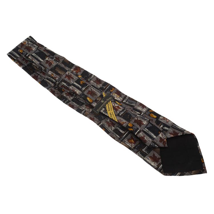 مملوكة مسبقًا Ermenegildo Zegna Grey Woven Silk Tie
