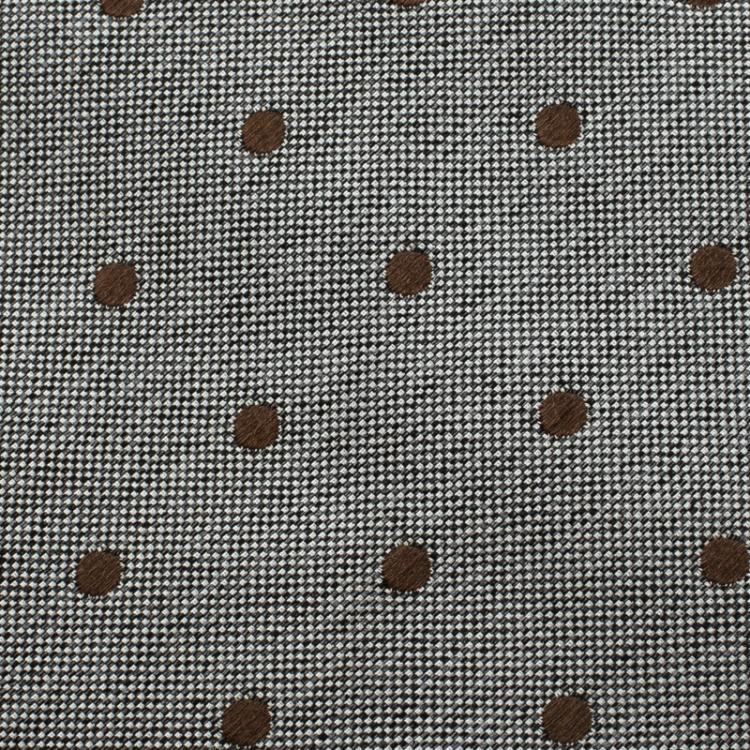 Pre Owned Ermenegildo Zegna Couture Grey Textured Silk Polka Dotted Traditional Tie