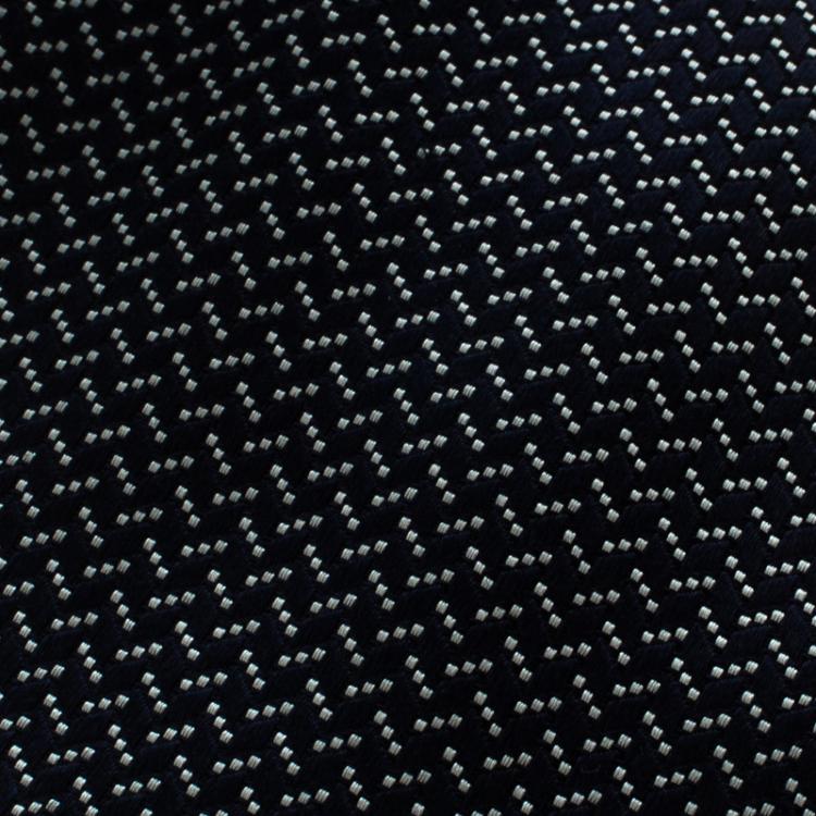 Pre Owned Ermenegildo Zegna Navy Blue Patterned Jacquard Silk Tie