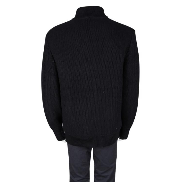 Pre Owned Ermenegildo Zegna Navy Blue Chunky Cashmere Knit Mink Lined Jacket  4XL