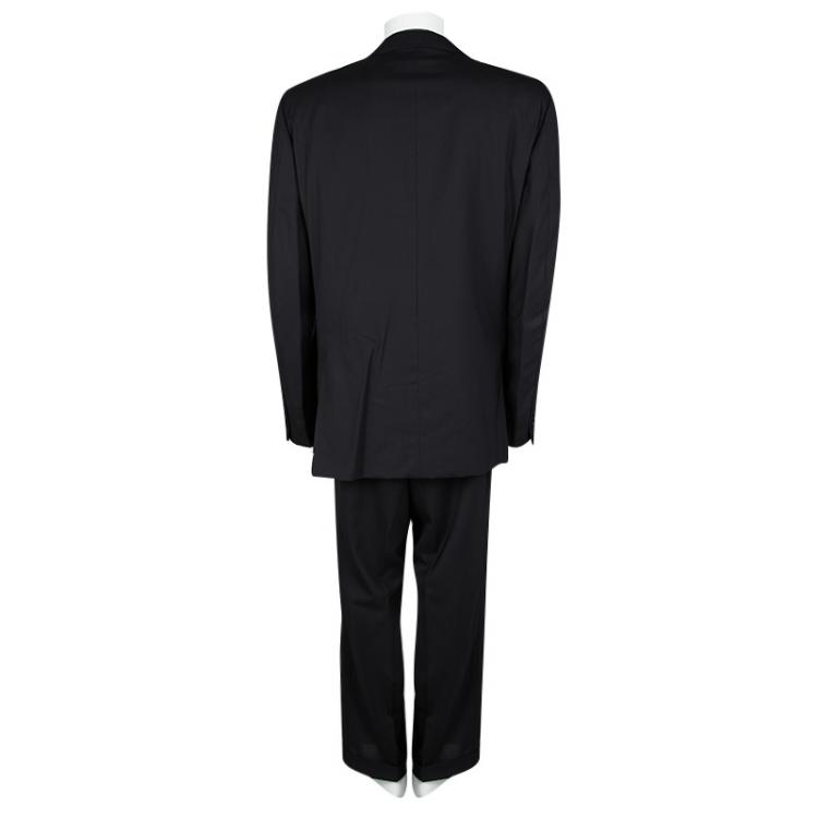 Pre Owned Ermenegildo Zegna Black Wool High Performance Regular Fit Suit 5XL
