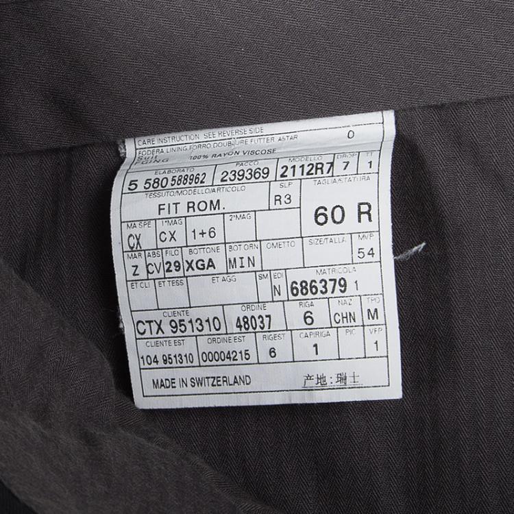 Pre Owned Ermenegildo Zegna Black Wool High Performance Regular Fit Suit 5XL