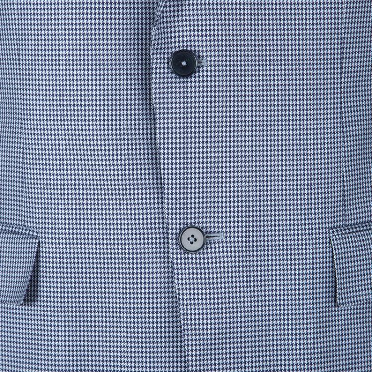 Pre Owned Ermenegildo Zegna Blue and White Houndstooth Pattern Blazer L