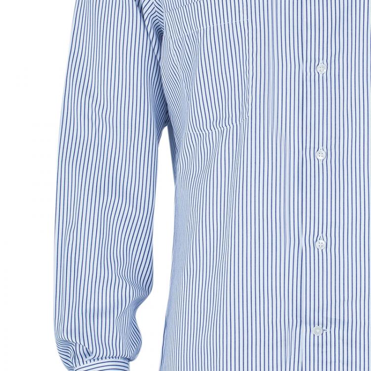 Pre Owned Ermenegildo Zegna Monochrome Pinstripe Formal Shirt M