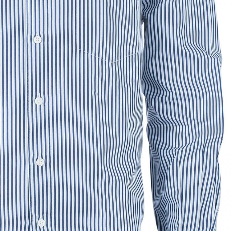 Pre Owned Ermenegildo Zegna Men's Pinstripe Monochrome Shirt 3XL