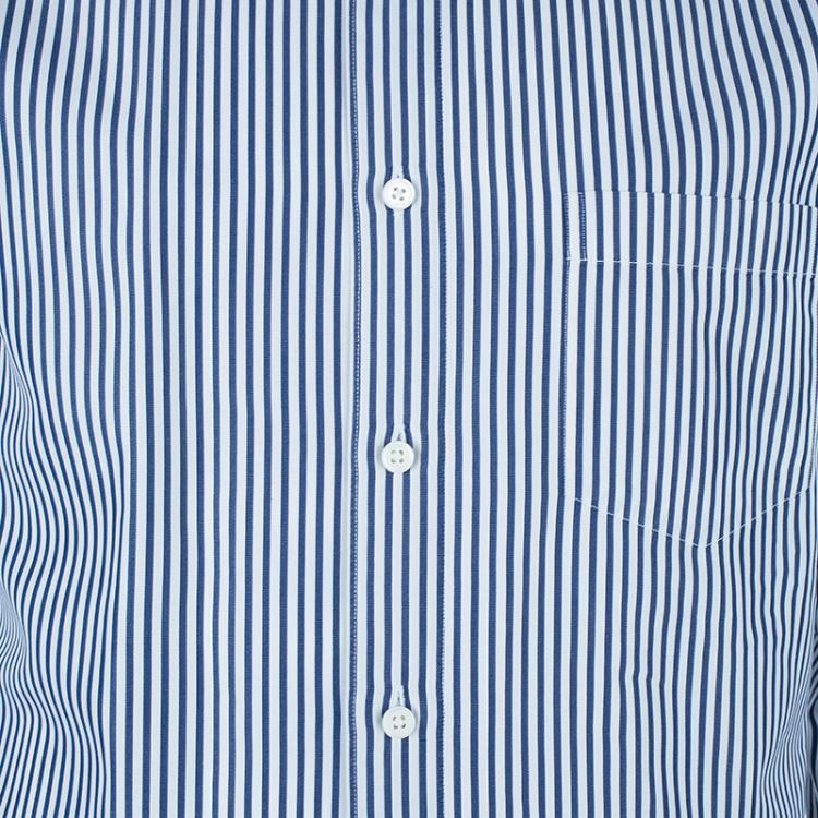 Pre Owned Ermenegildo Zegna Men's Pinstripe Monochrome Shirt 3XL