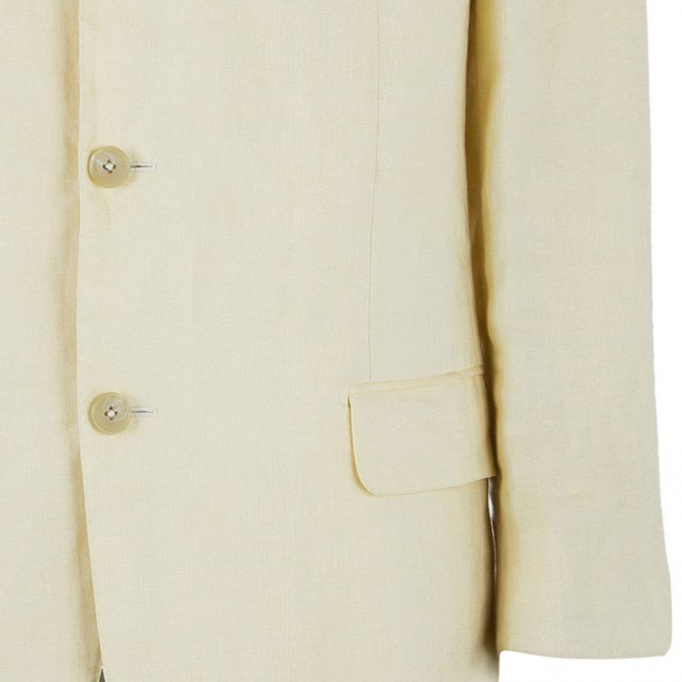 Pre Owned Ermenegildo Zegna Men's Beige Three-Button Blazer EU 52
