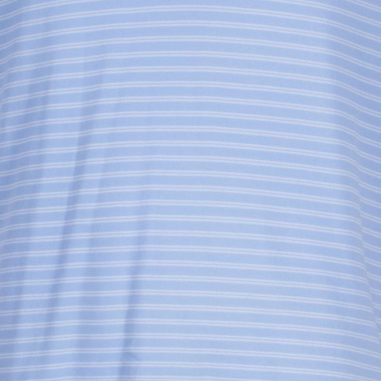 Pre Owned Ermenegildo Zegna Men's Blue Striped Polo Shirt XXL