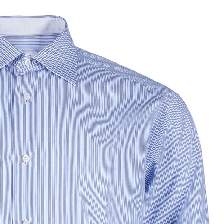 Pre Owned Ermenegildo Zegna Mens Blue Striped Shirt L