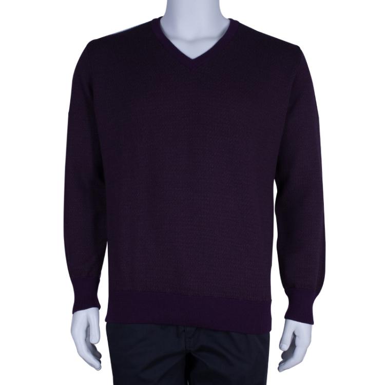 Pre Owned Ermenegildo Zegna Men's Purple Sweater L