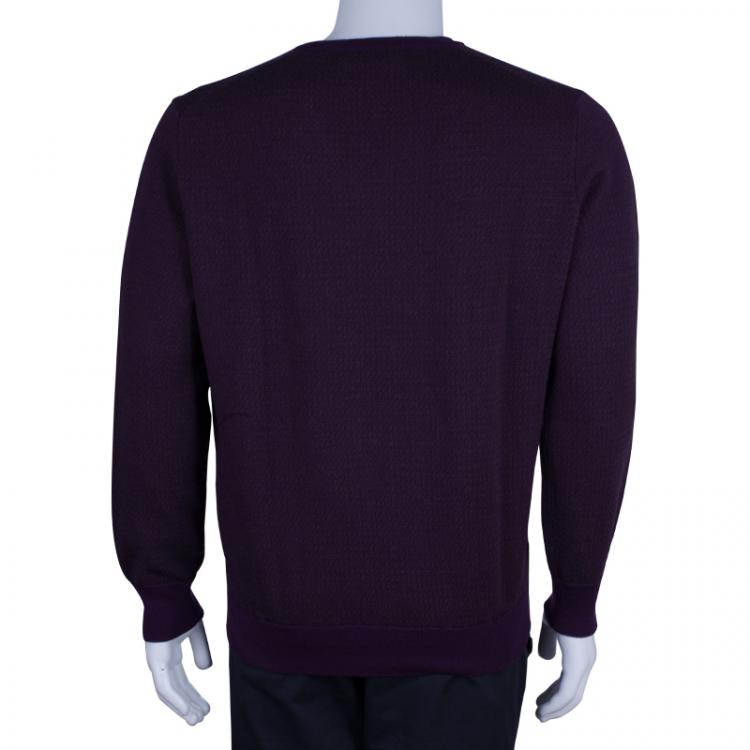Pre Owned Ermenegildo Zegna Men's Purple Sweater L