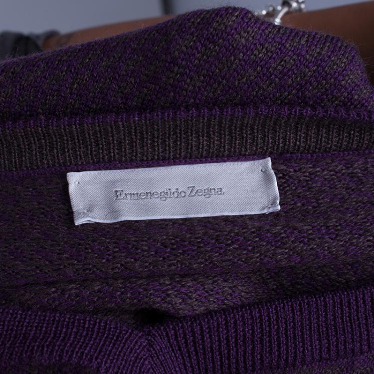 Pre Owned Ermenegildo Zegna Men's Purple Sweater L