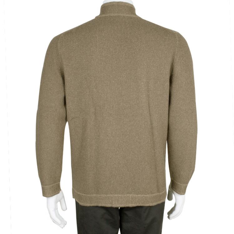 Pre Owned Ermenegildo Zegna Men's Beige Cashmere Sweater XL
