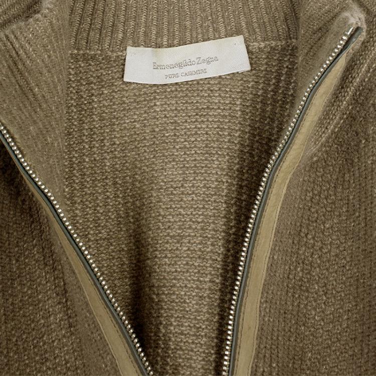 Pre Owned Ermenegildo Zegna Men's Beige Cashmere Sweater XL