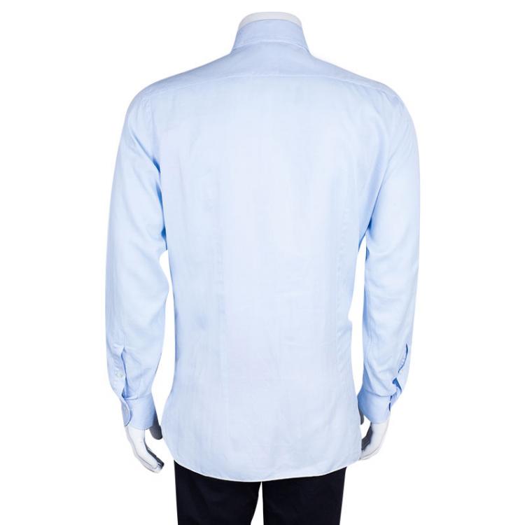 Pre Owned Ermenegildo Zegna Men's Blue Shirt L