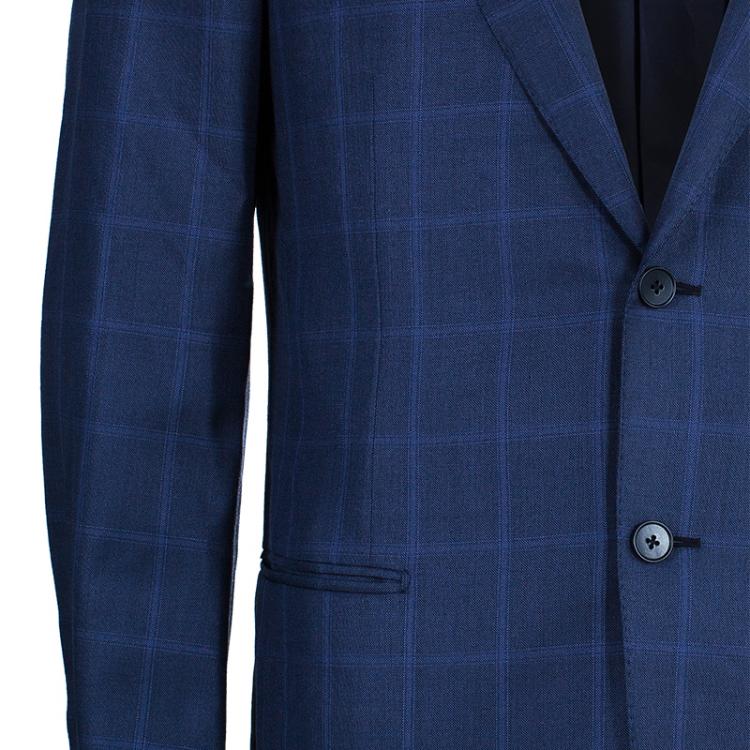 Pre Owned Ermenegildo Zegna Men's Blue Check Blazer M