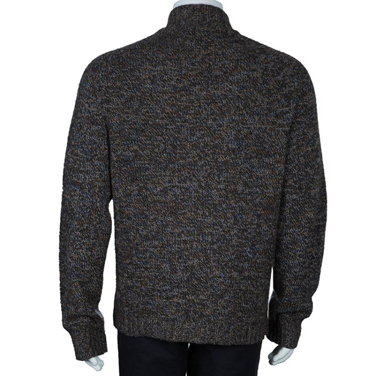 Pre Owned Ermenegildo Zegna Men's Grey Cashmere Cardigan M