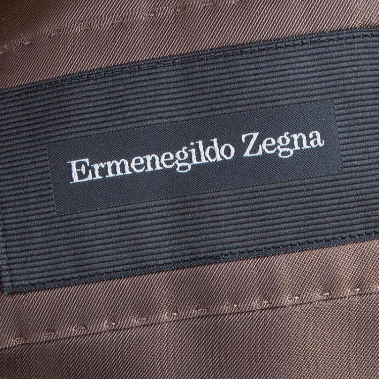 Pre Owned Ermenegildo Zegna Men's Brown Wool Suit M