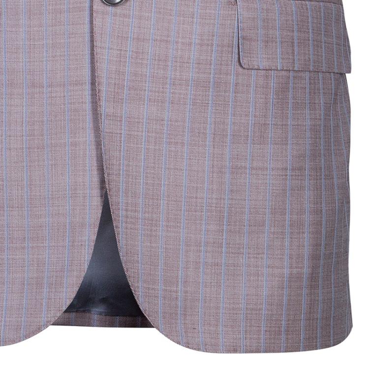 Pre Owned Ermenegildo Zegna Men's Grey/Brown Striped Suit M