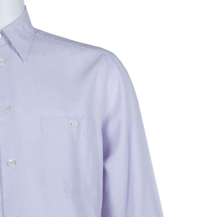 Pre Owned Ermenegildo Zegna Purple Striped Shirt M