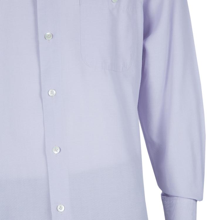 Pre Owned Ermenegildo Zegna Purple Striped Shirt M
