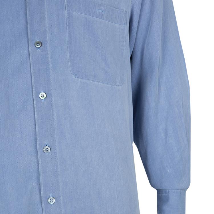 Pre Owned Ermenegildo Zegna Men's Blue Denim Shirt M