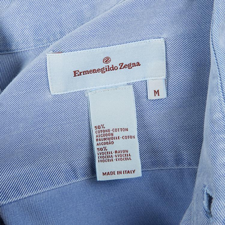 Pre Owned Ermenegildo Zegna Men's Blue Denim Shirt M