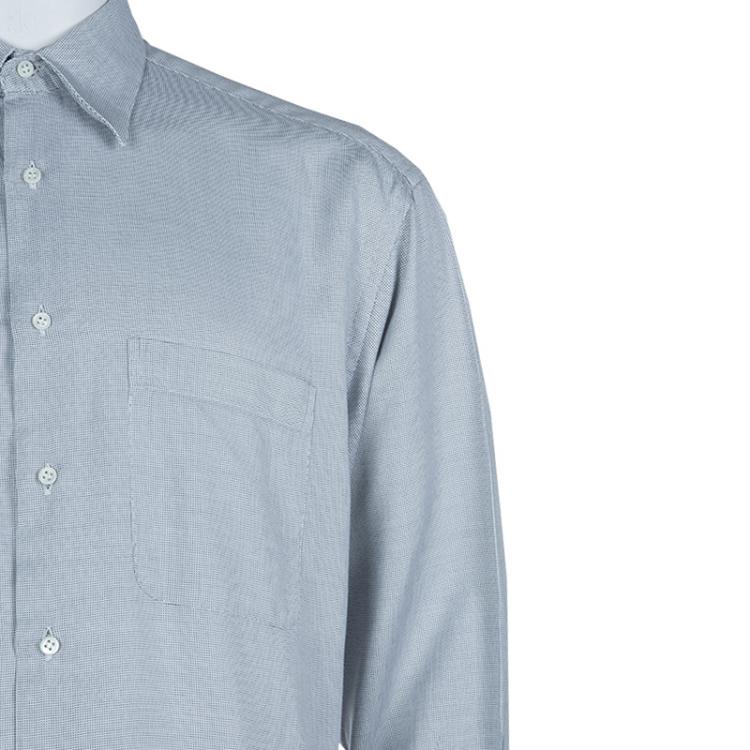 Pre Owned Ermenegildo Zegna Grey Dotted Shirt L