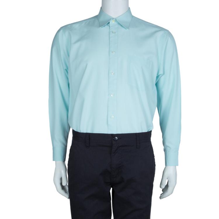 Pre Owned Ermenegildo Zegna Light Green Button Down Shirt XL