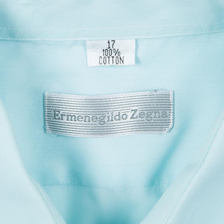 Pre Owned Ermenegildo Zegna Light Green Button Down Shirt XL