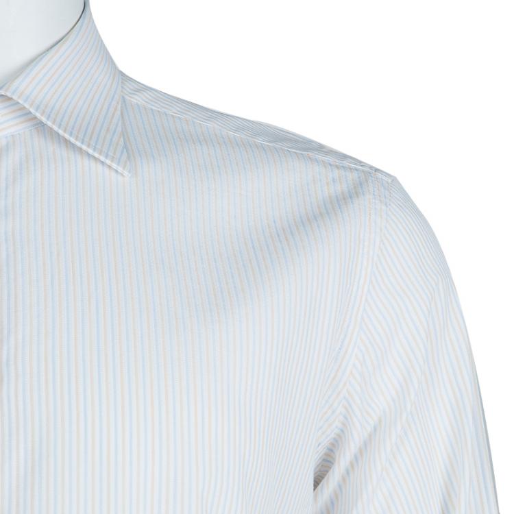Pre Owned Ermenegildo Zegna Multicolor Striped Long Sleeve Buttondown Cotton Shirt L