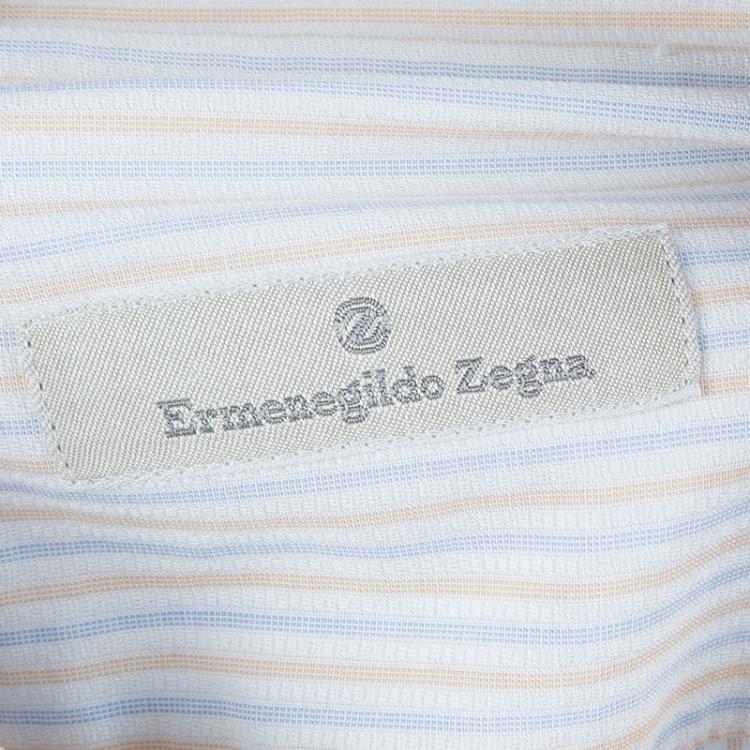 Pre Owned Ermenegildo Zegna Multicolor Striped Long Sleeve Buttondown Cotton Shirt L