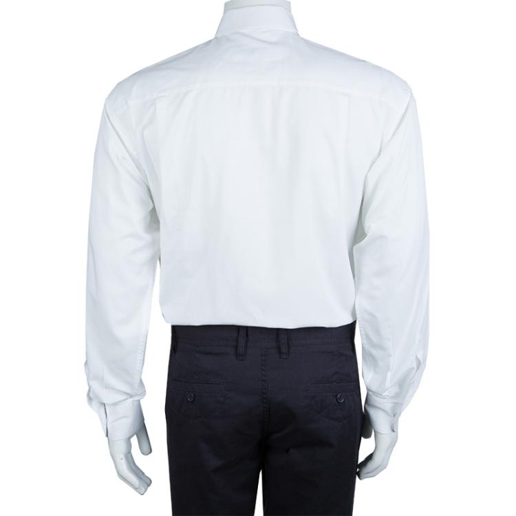 Pre Owned Ermenegildo Zegna White Long Sleeve Buttondown Cotton Shirt L