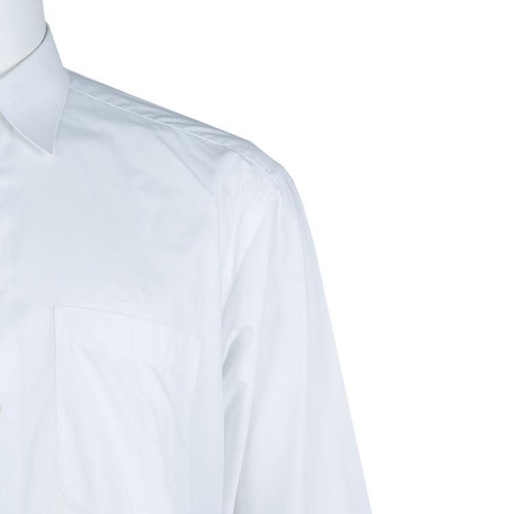 Pre Owned Ermenegildo Zegna White Long Sleeve Buttondown Cotton Shirt L
